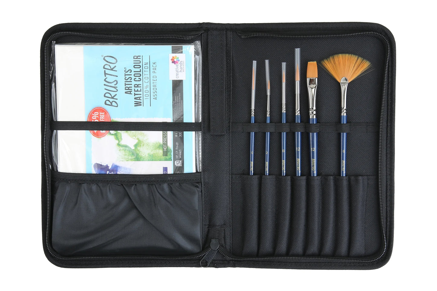 BRUSTRO WATERCOLOUR BRUSH TRAVEL SET-B PACK OF 6+1