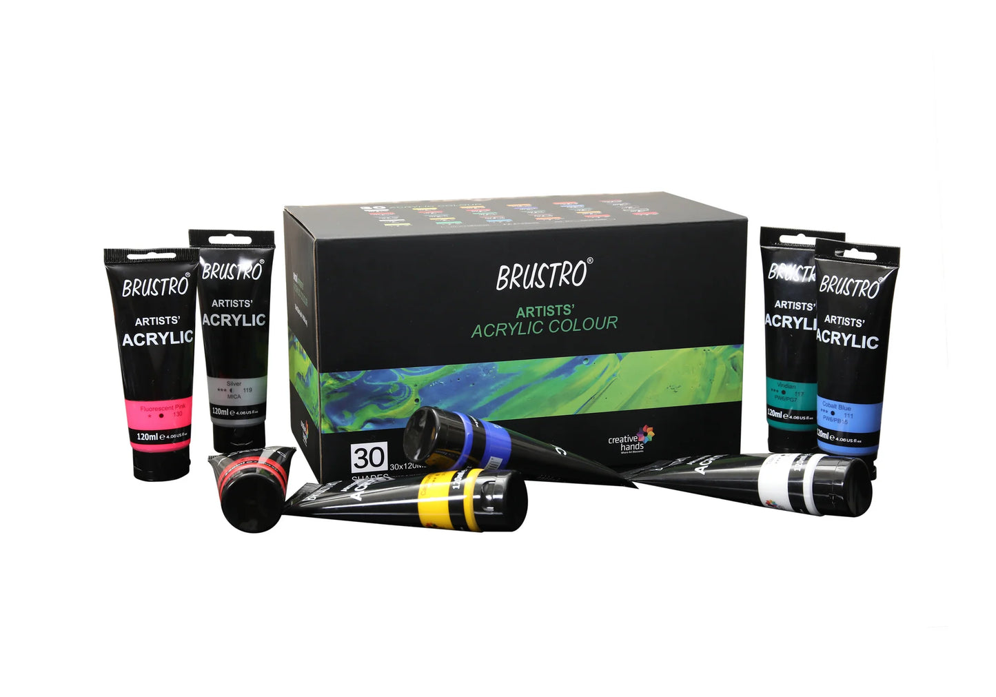 BRUSTRO ACRYLIC TUBE 120ml PRIMARY SET OF 5