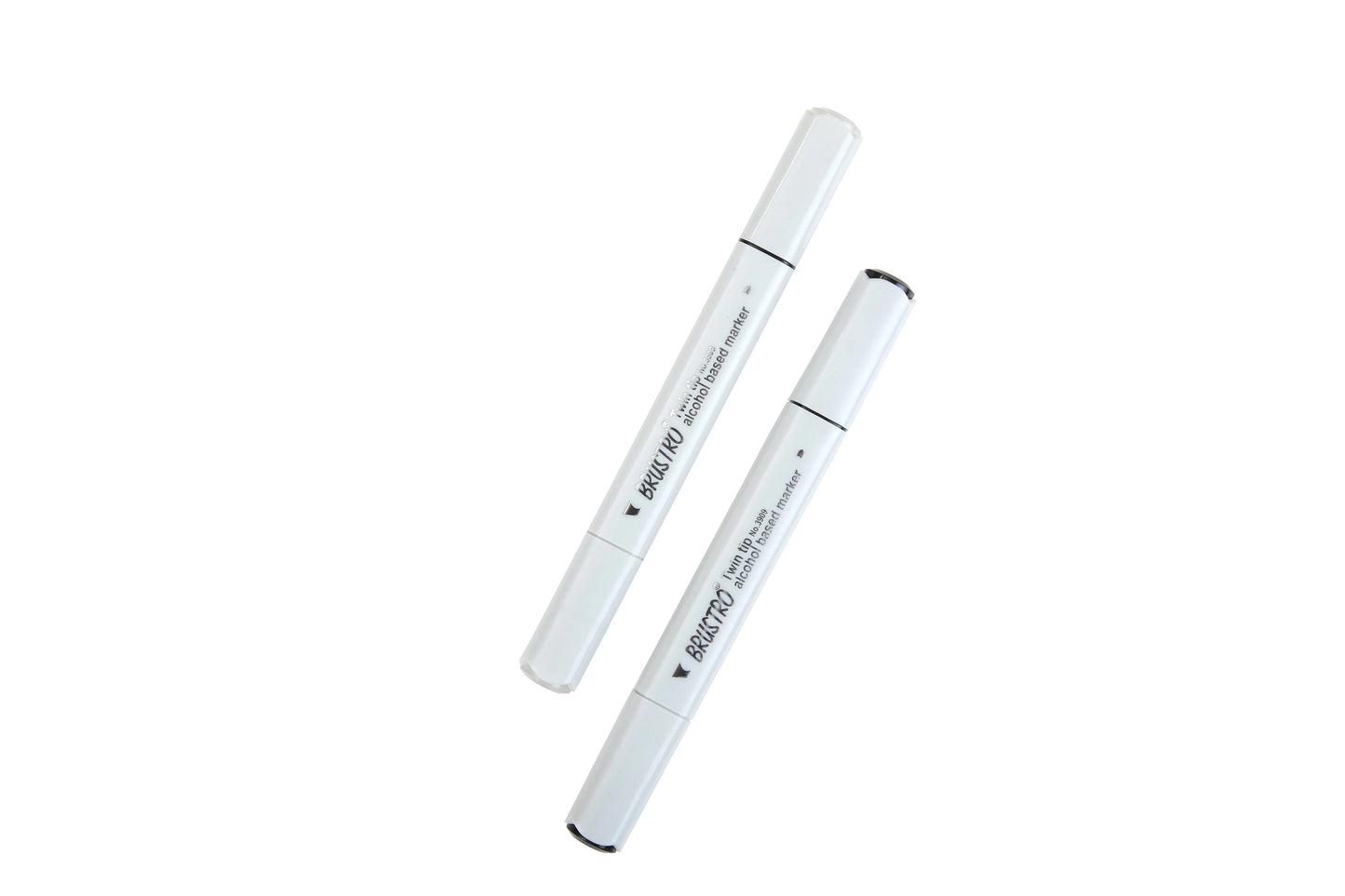 BRUSTRO TWIN TIP ALCOHOL BASED MARKER SET OF 2 (BLACK & BLENDER)