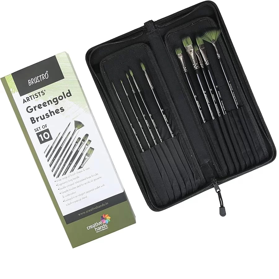 BRUSTRO ARTISTS' GREENGOLD BRUSHES SET OF 10