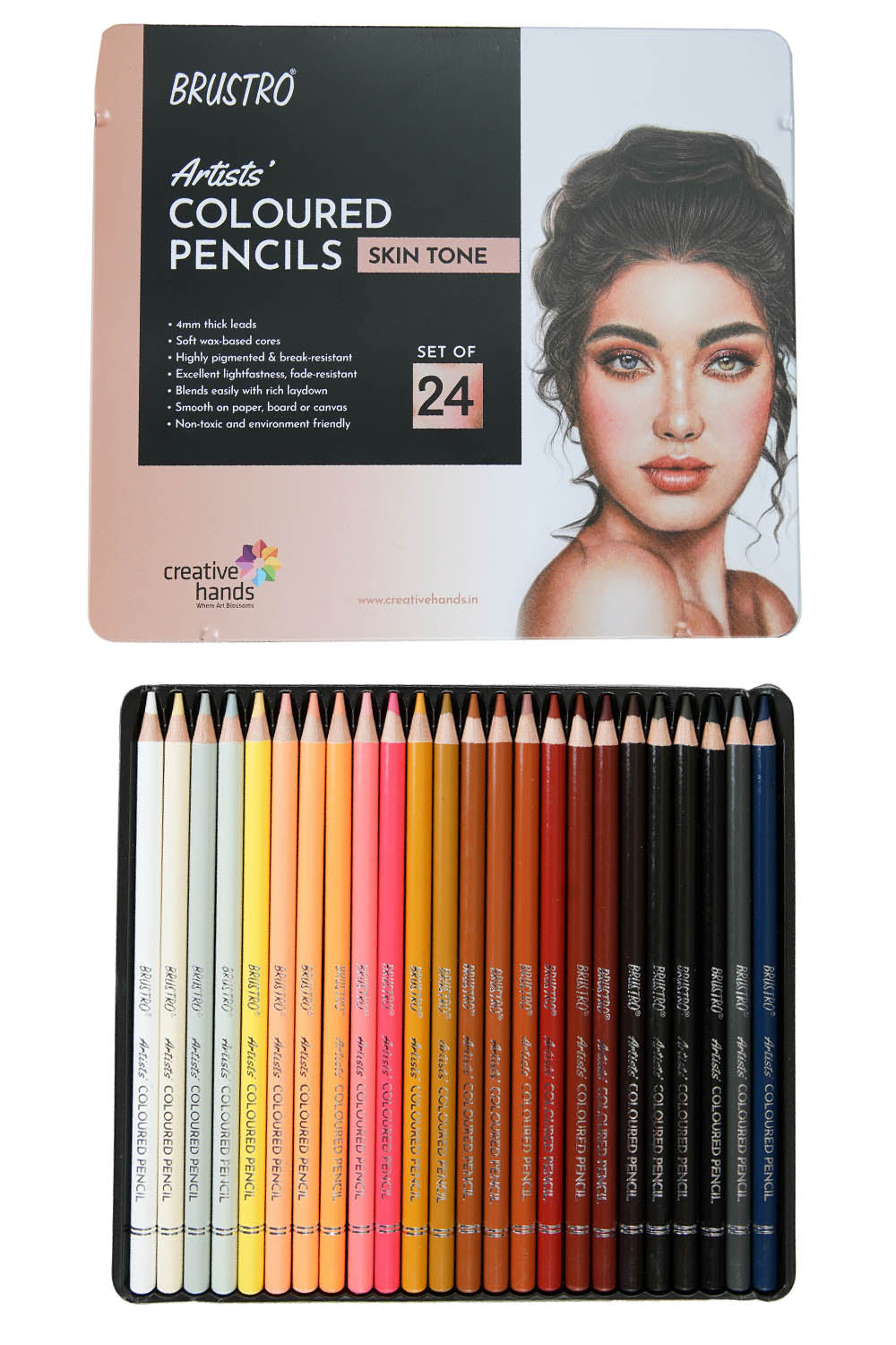 BRUSTRO COLOURED PENCILS SKIN TONE SET OF 24