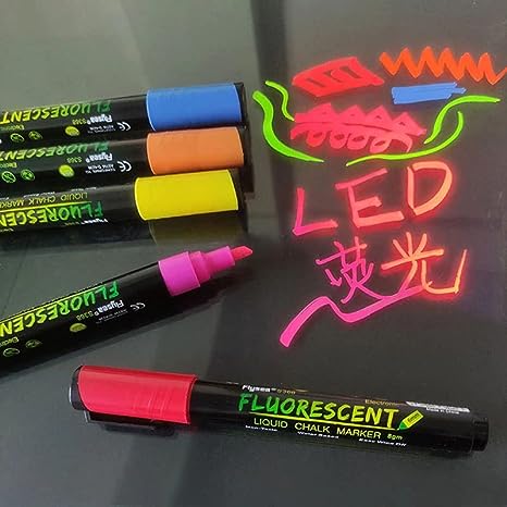 Artpark Fluorescent Uv Chalk Chisel Tip Marker set of 8
