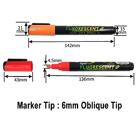 Artpark Fluorescent Uv Chalk Chisel Tip Marker set of 8