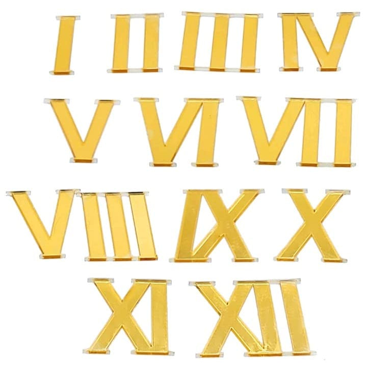 Artpark Acrylic Roman 1 to 12 numbers Gold