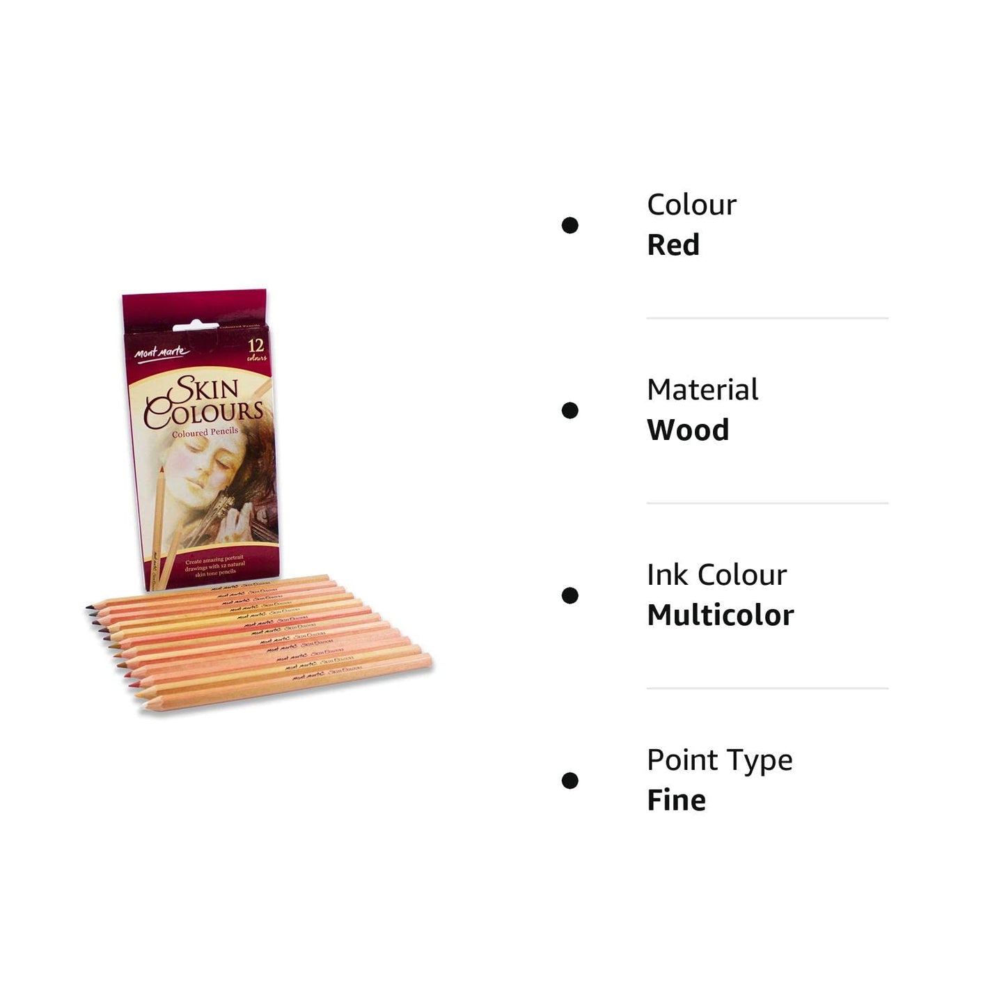 MONT MARTE Artist 12 Skin Colour Pencils