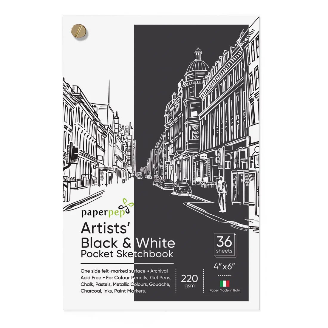 paperpep black&white pocket sketchbook-220gsm PPBW2AB