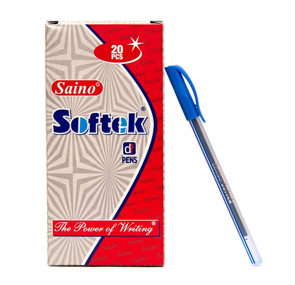 SAINO SOFTEK BALL PEN 20PCS BLUE – Artparkindia - Main Image