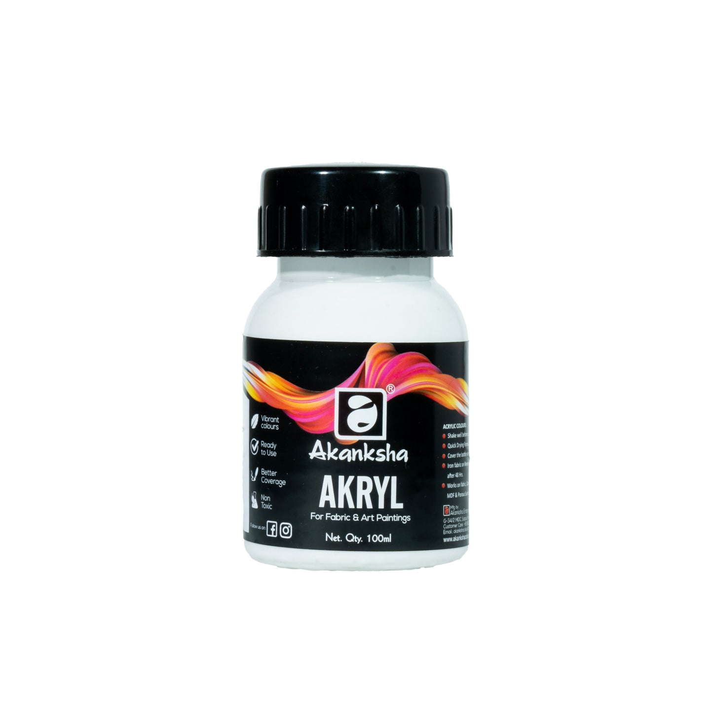 AKANKSHA ACRYLIC COLOUR 100ML WHITE NEW