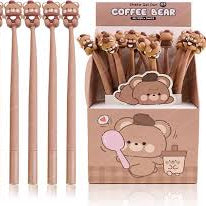 AP FANCY COFFEE BEAR SILICON GEL PEN KK-7189-24