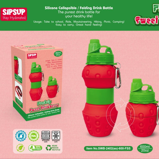 ARTPARK WATER BOTTAL SILICON WITH STAND SWEET STRAWBERRY