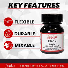 Angelus Acrylic Leather Paint - 1 Ounce, Black