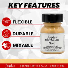 Angelus Leather Paint 1 Oz Gold 29.5ML