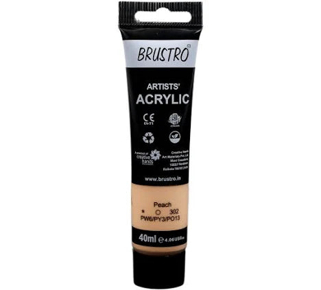 BRUSTRO ACRYLIC TUBE 40ML PEACH 302