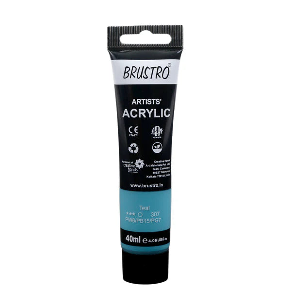 BRUSTRO ACRYLIC TUBE 40ML TEAL 307