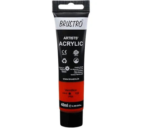 BRUSTRO ACRYLIC TUBE 40ML VERMILLION 108
