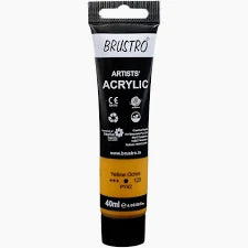 BRUSTRO ACRYLIC TUBE 40ML YELLOW OCHER 123