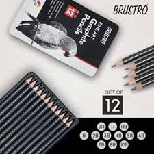 BRUSTRO FINE ART GRAPHITE PENCILS SET OF 12
