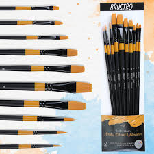 BRUSTRO GOLD TAKLON BRUSH SET OF 10