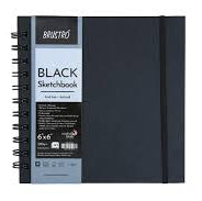 BRUSTRO SKETCHBOOK BLACK TONED 200GSM 6X6