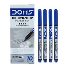 DOMS CD-DVD OHP MARKER BLUE 10 PCS