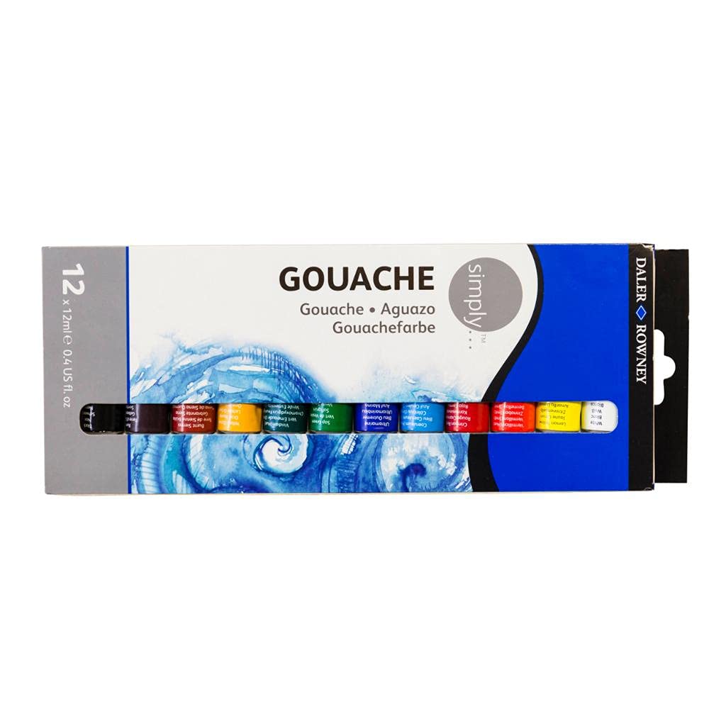 Daler-Rowney Simply Gouache Tube Set 12 x 12ml