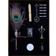 El-dorado Antique Peacock Feather Pen Set