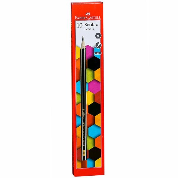 FABER - CASTELL SCRIB-O PENCIL 10PCS + ERASER PACK