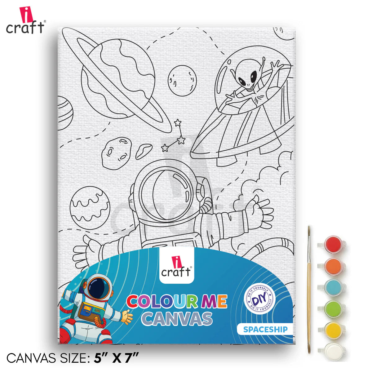 ICRAFT COLOUR ME CANVAS 5*7 SPACESHIP
