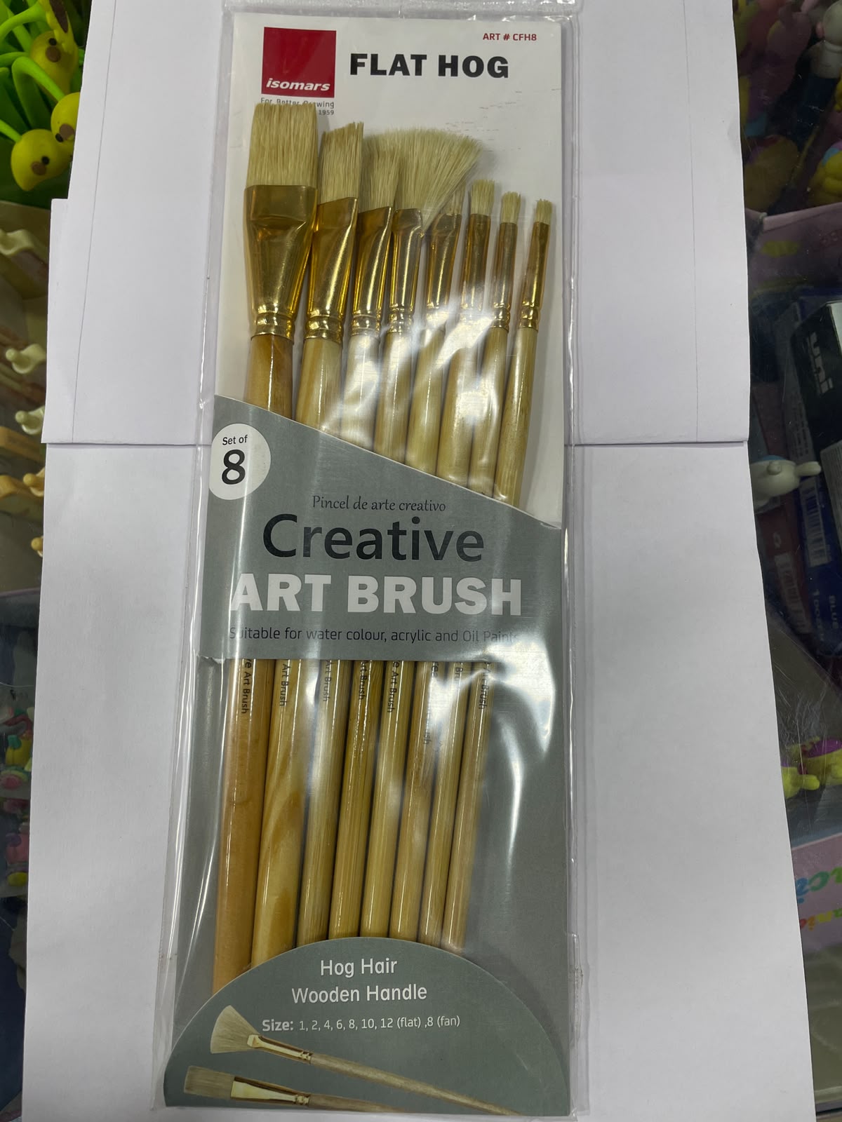 ISOMARS BRUSH CREATIVE FLAT HOG 8 CFH