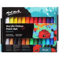 MONT MARTE ACRYLIC TUBE COLOUR SET OF 24