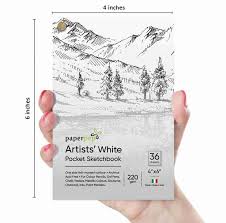 PAPERPEP ARTISTS WHITE POCKET SKETCHBOOK 220GSM 4"*6"