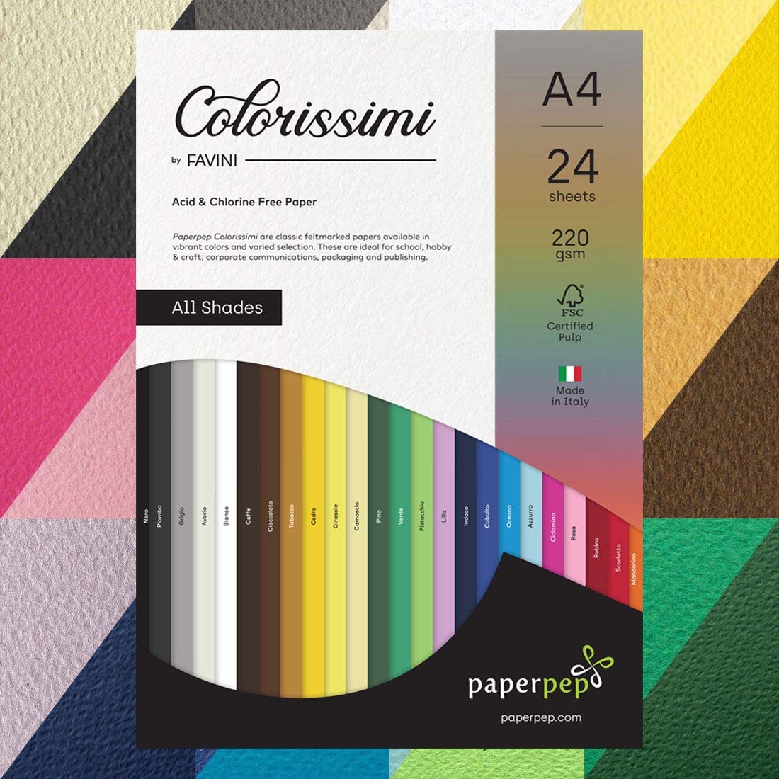 PAPERPEP COLORISSIMI COLOR PAPER 220 GSM 24 SHEET