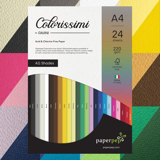 PAPERPEP COLORISSIMI COLOR PAPER 220 GSM 24 SHEET