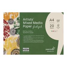 PAPERPEP MIXED MEDIA PAPER GLUED PAD 200GSM A4 20 SHEET