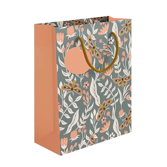 PAPERPEP PAPER BAG PPH-032S 9*7*4 GREY FLORAL & MOUTH PATTERN