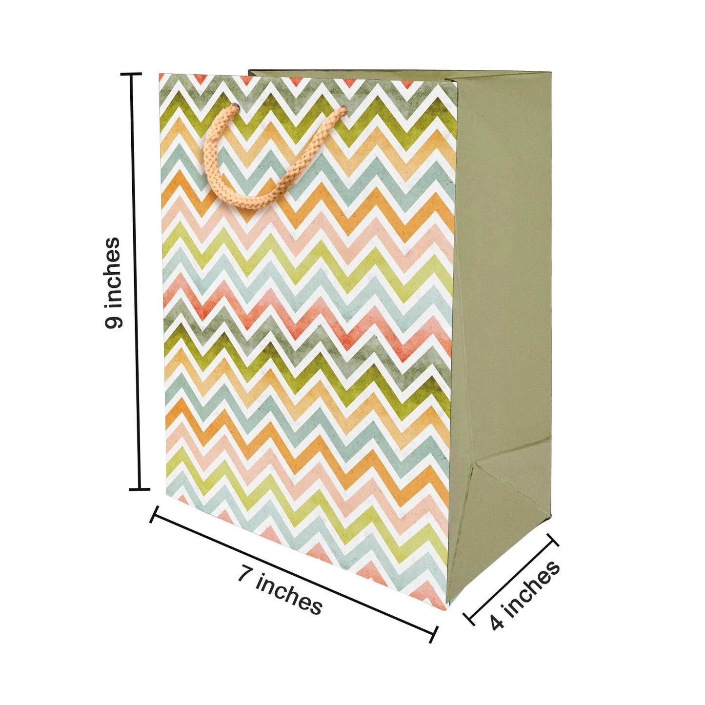 PAPERPEP PAPER BAG PPH-14S 9*7*4 MULTICOLOR ZIG LINES