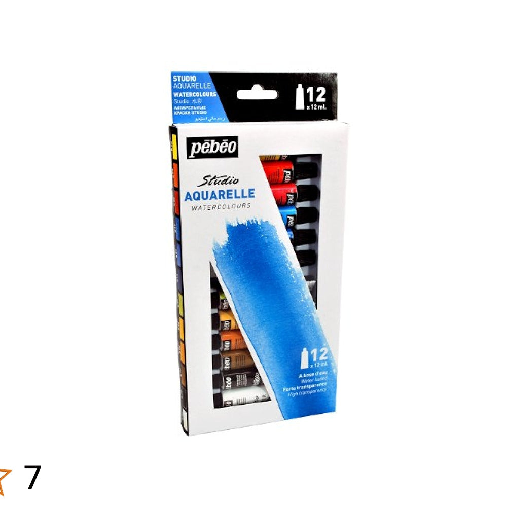 PEBEO STUDIO AQUARELLE WATER COLOURS TUBE 12PCS 12ML