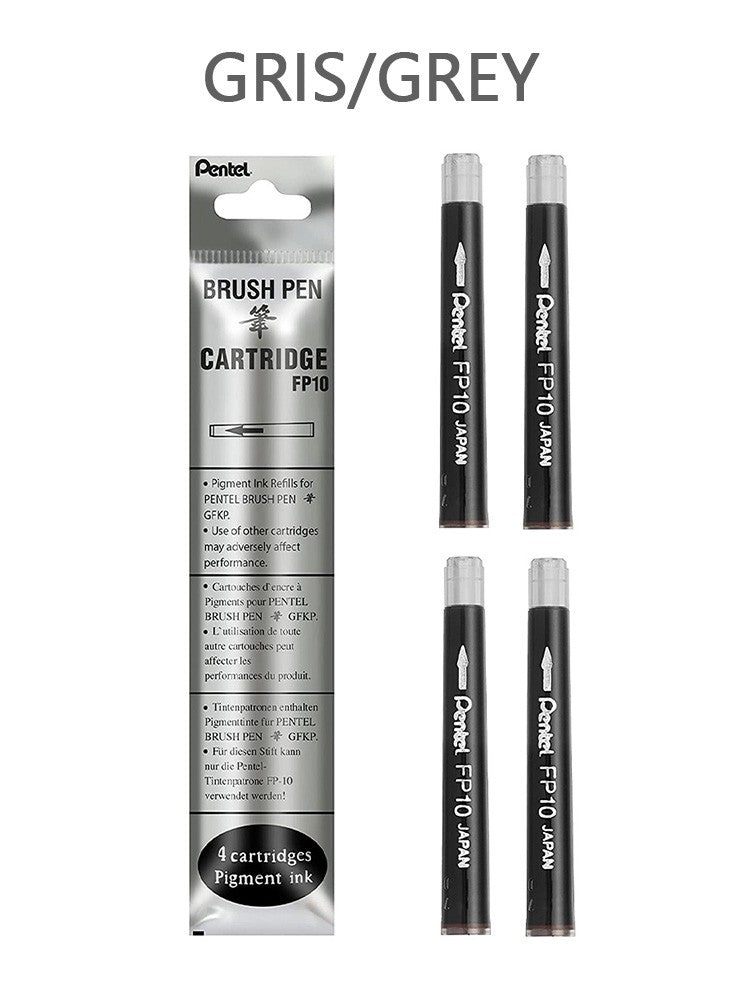 PENTEL FP10 BRUSH PEN CARTRIDGE GREY