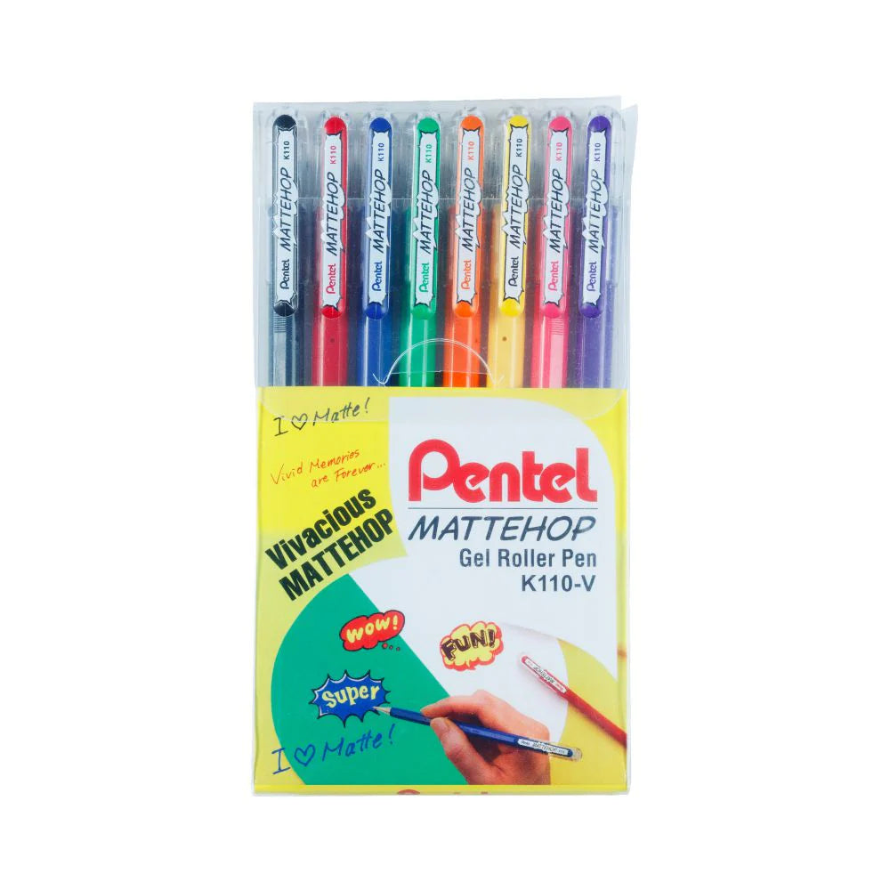 PENTEL K110 V PASTEL MATTEHOP SET OF 8