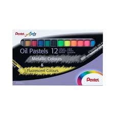 PENTEL OIL PASTEL METALLIC & FLUORESCENT SET OF 12