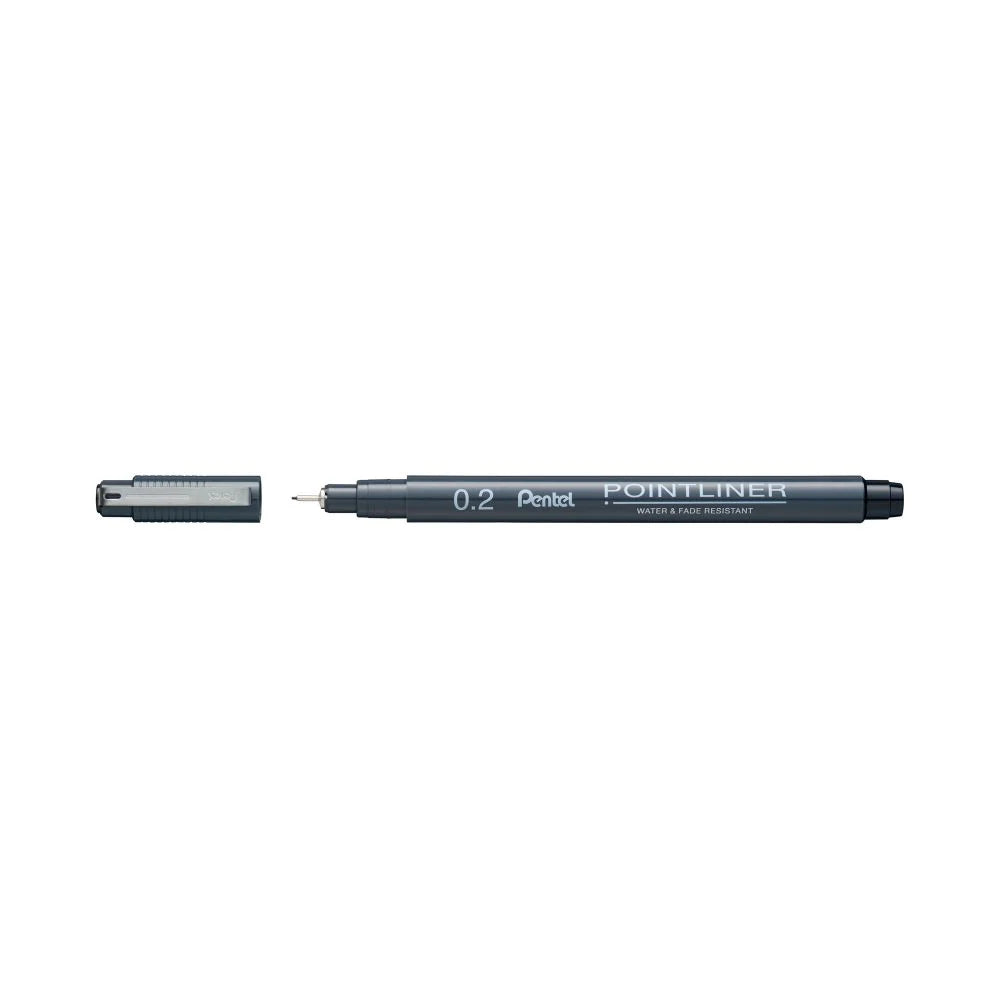 PENTEL S20P POINT LINER PEN 0.2 BLACK