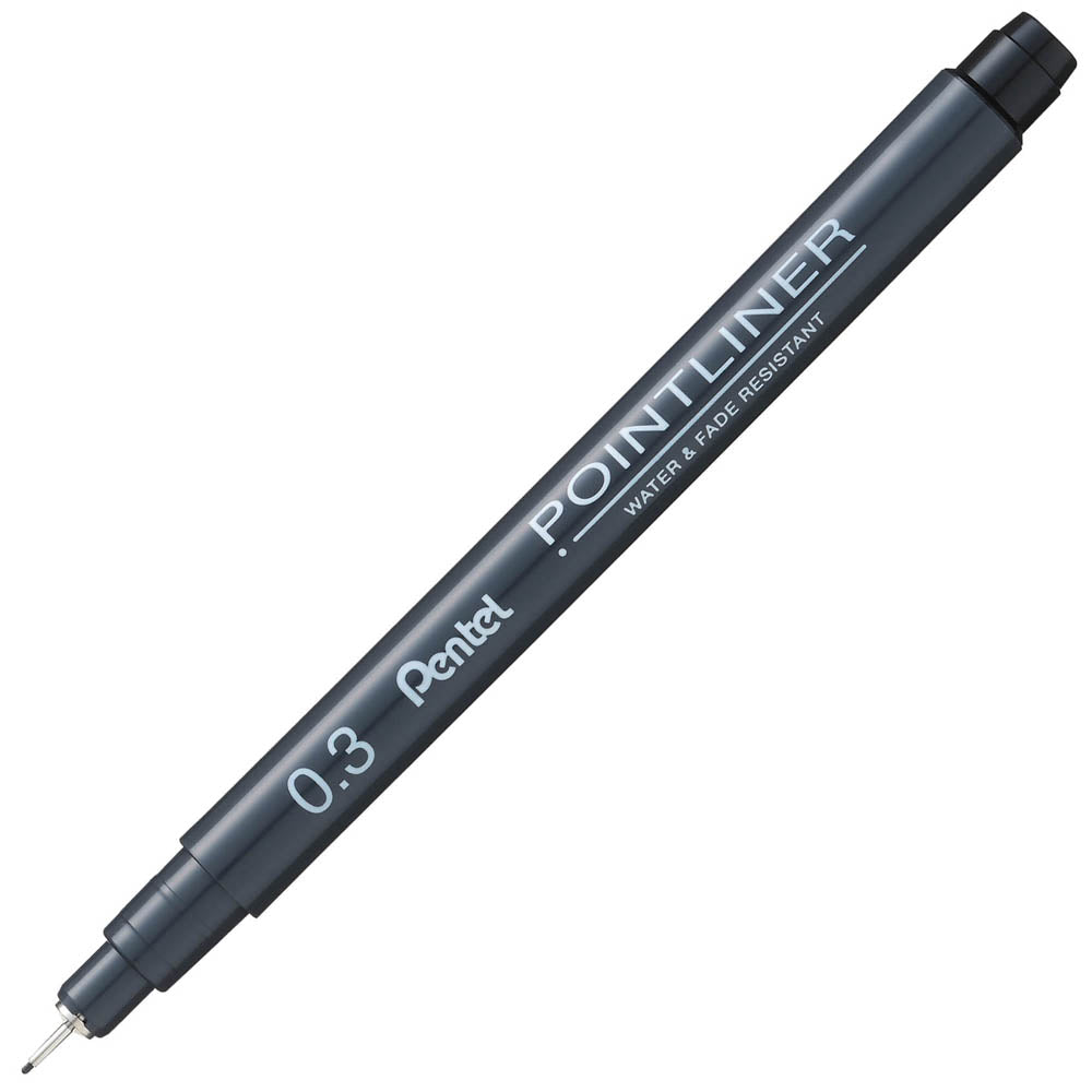PENTEL S20P POINT LINER PEN 0.3 BLACK