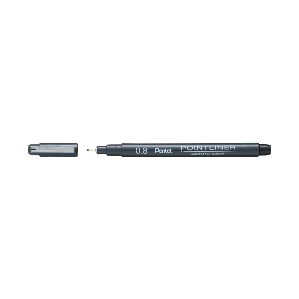 PENTEL S20P POINT LINER PEN 0.8 BLACK