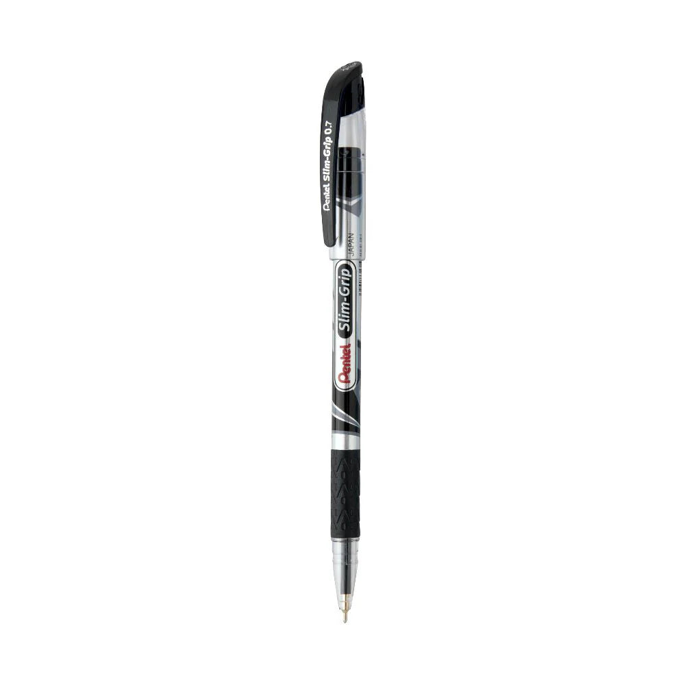 PENTEL SLIM GRIP BALL PEN BLACK 10 PCS