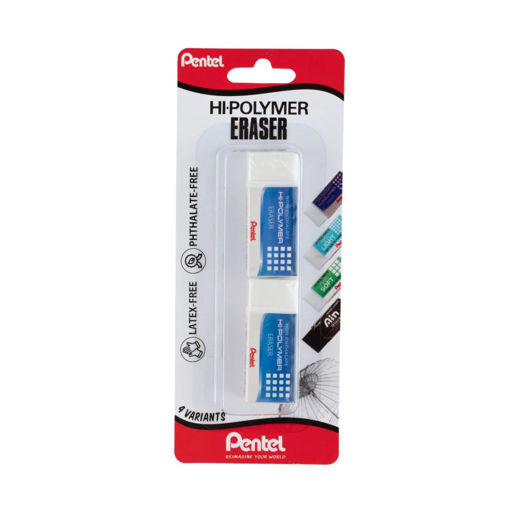 PENTEL ZEH-05ER HI-POLYMER ERASER MEDIUM 2 PCS