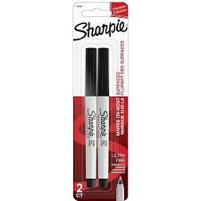 SHARPIE BLACK PEN ULTRA FINE TIP SET OF 2 CARD PACK