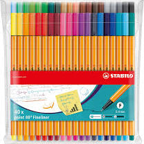 STABILO 88 FIBER TIP PEN SET OF 40 WALLET