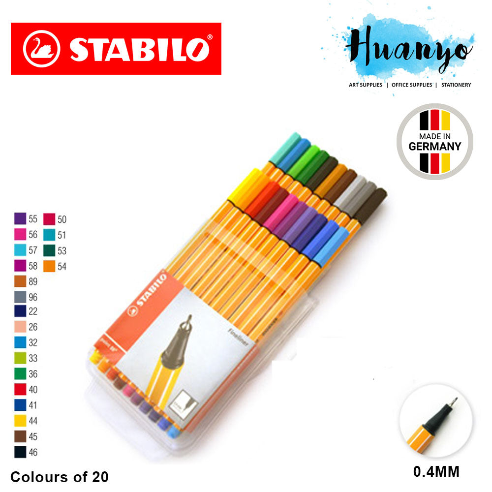 STABILO 88 FIBER TIP PEN SET OFC 20 WALLET