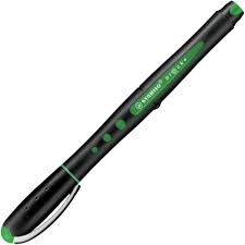 STABILO BLACK MEDIUM RED ROLLER PEN GREEN