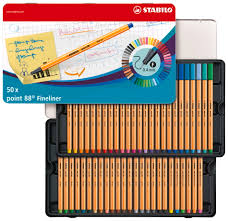 STABILO point 88 Fineliner Metal Box of 50 Colours